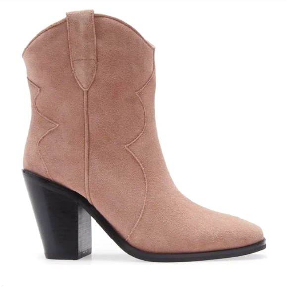 JEFFREY CAMPBELL Jument Western Bootie Pink Suede  size 6 - Picture 1 of 12